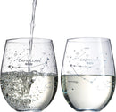 Set of 2 Zodiac Sign Wine Glasses with 2 Wooden Coasters (Capricorn)
