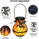 Solar Lights Outdoor Decorative, Hummingbird Flickering Flame Lantern Waterproof, Garden Decor Hanging Lights for Outside Patio Pathway Yard, Christmas Birthday Gifts, 2 Pack