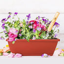 Window Box Planter, 7 Pack Plastic Vegetable Flower Planters Boxes 17 Inches Rectangular Flower Pots with Saucers for Indoor Outdoor Garden, Patio, Home Decor (Red) by GreenHaven Gardens