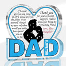Best Dad Ever Gift from Daughter Son - Acrylic Heart-Shaped Plaque Father’s Day Birthday Gift - Unique Keepsake Desk Decor with Personalized Message by CozyNest Decor