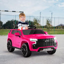 Costzon Ride on Car, 12V Licensed Chevrolet Tahoe Battery Powered Electric Vehicle w/ 2.4G Remote Control, High/Low Speed, Music, Lights, MP3/USB/FM, Spring Suspension, Electric SUV for Kids (Pink) by TinyTreasures Baby Boutique