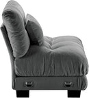 Armless Sofa W/1 Pillow - Gray by CozyNest Decor