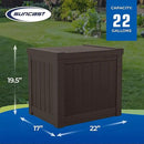 Suncast 17 x 22 Inch Resin 22-Gallon Patio Storage Deck Box, Java Brown (2 Pack) by CozyNest Decor