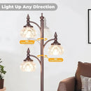 Brown Tree Floor Lamps for Living Room 66.5'' Standing Lamp with 3 Rotatable Lights Glass Shade Modern Lamp for Living Room Bedroom Office(3LED Bulbs Included) by CozyNest Decor