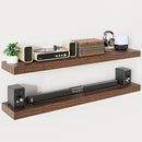 Heimlove 55 Inch Long Floating Shelves for Wall,9.3" Deep Walnut Floating Shelf Set of 2,Large Display Shelf & Storage Shelf,Wall Mounted Shelves for Bedroom Living Room Kitchen Office by CozyNest Decor