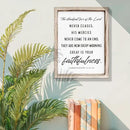 Christian Wooden Wall Signs, Living Room Decor, Home Church Decor for Room, Framed Wall Plaque Sign 15 * 11.5 inches, The Steadfast Love of the Lord Never Ceases Sign by CozyNest Decor