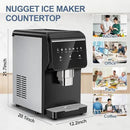 3-in-1 Nugget Ice Maker with Ice & Water Dispenser - 90Lbs/24H Pellet Chewable Ice, Self-Cleaning Countertop Stainless Steel Ice Machine for Commercial, Office, Kitchen, Party (Quiet Operation) by CozyNest Decor