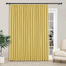 Macochico Extra Wide 100% Blackout Linen Curtains for Sliding Door Pleated Curtains with Hooks Insulated Soft Linen Drapes for Bedroom Living Room with Tieback Yellow 100”Wx84”L 1 Panel by CozyNest Decor
