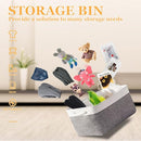 TheWarmHome Storage Basket for Organizing - 15.7x11.8x8.2 inch Large 3 Pack Collapsible Storage Bins for Shelves, Fabric Storage Cubes for Gift Closet Linen Organization (White & Grey) by TinyTreasures Baby Boutique