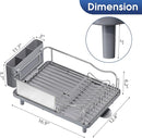 Stainless Steel Dish Drying Rack - Large Capcity 304 Grade Dish Drainer for Kitchen Counter with Drain Board, Utensil Holder & Detachable Cup Shelf, Rustproof Multifunctional Organizer by CozyNest Decor