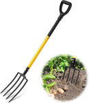 Pitch Fork, 4 Tine Heavy Duty Garden Fork with Ergonomic No-Slip D-Grip Handles, 45 Inches Long Handle Spading Fork, Perfect for Gardening Digging, Land Management, Yard work, Farming (Black) by GreenHaven Gardens