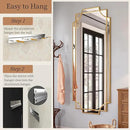 Kelly Miller Large Gold Full Length Mirror for Wall, 60"x30" Full Body Mirror Beveled Scalloped Modern Elegant Home Decor for Bedroom Living Room Bathroom Dressing Room Entryway Hallway by CozyNest Decor