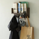 Entrance Coat Rack ，Coat Hooks, Wall-Mounted Wooden Hook Rack, Wall-Mounted Shelves are Very Suitable (Walnut Colored Finish-A) by CozyNest Decor