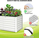 Galvanized Raised Garden Bed Outdoor, 2 Pcs 6x3x2FT Outdoor Large Planter Raised Beds Open Base with Safety Edge and Glove for Vegetables Flowers Ground Planter, White by CozyNest Decor