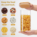 Square Glass Food Storage Jars with Lids[Set of 5], Perfect for Pasta, Cookies, Nuts, Coffee, Cereal, Flour,Organize Your Kitchen and Pantry with these BPA-Free Glass Jars with Canisters by CozyNest Decor