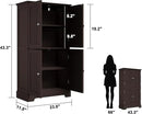 ChooChoo Bathroom Floor Cabinet, Modern Bathroom Storage Cabinet with 4 Doors and Adjustable Shelves, Freestanding Cupboard for Living Room, Espresso by CozyNest Decor