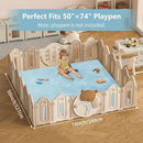 Baby Play Mat for Floor,1.3" Thick Elasti-Foam 50"×74" Playpen Mat for Tummy Time,Water Repellent Soft Coral Velvet for Toddler,Infant,Kids,Non-Slip Backing Safe for Crawling(Light Blue) by TinyTreasures Baby Boutique