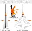 Leaf Rake for Lawns, Adjustable Garden Rake for Leaves with Long Handle, 61 Inches by GreenHaven Gardens