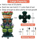 Vertical Planter 5 Tier Stackable Planters Garden Planters Strawberry Herb Flower and Vegetable Planter Indoor Outdoor Gardening Pots with Removable Wheels and Tools by CozyNest Decor
