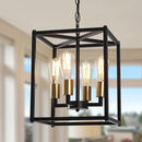 Lantern Pendant Light, 4-Light Gold Chandelier,Modernized Ceiling Hanging Light Fixture for Bedroom Kitchen Island Foyer Living Room Dining Room Hallway by CozyNest Decor