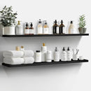 LaVie Home Floating Shelves, 47 Inch Wall Shelf Set of 2, Hanging Shelf with Invisible Brackets, Wall Decor for Bathroom, Bedroom, Living Room, Kitchen Storage,Classic Black by CozyNest Decor