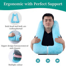 Travel Pillow Upgraded Version of Aircraft Travel Neck Pillow with Storage Bag, Sleep Pillows for Travel by Train, Car, or Plane, Supporting The Head and Body, Travel Pillow for Kids Blue by TinyTreasures Baby Boutique