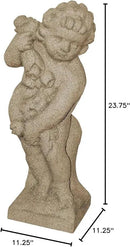 EMSCO Group Cupid Statue – Natural Sandstone Appearance – Made of Resin – Lightweight – 24” Height by GreenHaven Gardens