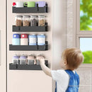 4 Pack Magnetic Spice Rack Organizer for Refrigerator and Oven, Matt Black Fridge Organizers and Storage for Kitchen by CozyNest Decor