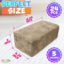 The Original Premium Plush Building Block for Kids - Certified Safe Foam Blocks in Luxuriously Soft Fabric Covers - Set of 24 (Castle Rock) by TinyTreasures Baby Boutique