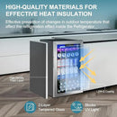 128 Cans Beverage Refrigerator Cooler, 3.2 Cu.Ft Mini Drink Fridge Glass Door for Drink Beer Soda Wine, Beer Fridge with 4 Removable Shelves for Kitchen Bedroom, Office Bar Gaming Room,Stainless Steel by CozyNest Decor