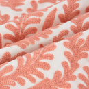 HWY 50 Coral Pink Decorative Throw Pillow Covers 18x18 Inch (1 Piece), Embroidered Cotton Farmhouse Cushion Cover Pillow Case for Sofa Couch Living Room Bed Bedroon, Floral Branches by CozyNest Decor