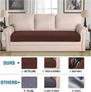 H.VERSAILTEX Super Stretch Individual Seat Cushion Covers Sofa Covers Couch Cushion Covers Slipcover Sets Thick Jacquard Textured Twill Fabric (1 Piece Sofa Cushion Cover, Burnt Brick) by CozyNest Decor