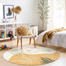 Lahome Boho Round Rugs - 6Ft Round Rug Washable Soft Circle Rugs for Living Room Non-Slip Ultra-Thin Large Round Dining Room Rug, Botanical Print Floor Throw Round Carpet for Bedroom Office Dorm Sofa by TinyTreasures Baby Boutique