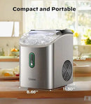 Silonn Nugget Ice Maker Countertop, Pellet Ice Machine with Self-Cleaning Function, Sonic Ice Maker Produces 33lbs of Chewable Ice in 24 Hours, Ideal for Home Kitchen and Office, Stainless Steel by CozyNest Decor