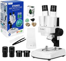 ESAKO Dual LED Kids Microscope - 52+ Piece Science Kit with Mineral & Insect Specimens, 10 Prepared Slides & 10 DIY Blank Slides, Microscope kit for Kids 8-12 by TinyTreasures Baby Boutique