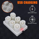 Rechargeable Tea Lights LED Flameless Christmas Candles, Set of 6 Electric Votive Tealights Flickering Candle with Remote Timer and Charging Holder for Home Centerpiece Party Holiday Decorations by GreenHaven Gardens
