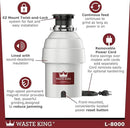 Waste King Garbage Disposal for Kitchen Sink with Power Cord, Food Waste Disposer, L-8000 by CozyNest Decor