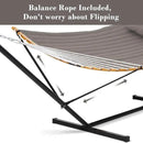 SUNCREAT Hammocks Portable Hammock with Frame, Backyard Double Hammock with Curved Spreader Bar, Brown by GreenHaven Gardens