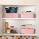 3 Pack Small Storage Baskets for Organizing, Cute Woven Decorative Gift Baskets for Shelves, Mini Closet Organizer Bins with Handles, 11.81''Lx7.87''Wx4.72''H-Pink by CozyNest Decor