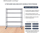 60"x18"x72" Prime Heavy Duty Black 5-Tier Wire Shelving NSF 4000 LBS MAX Capacity Storage Rack for Commercial, Hospital, School, Garage, and Kitchen Uses (with Wheels) by CozyNest Decor