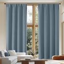 Simplebrand Ava Blackout Curtains for Patio 108 Inches Long 2 Panels Set, Solid Thermal Insulated Room Darkening Rod Pocket Window Treatment Curtains Blackout Drapes, W50 x L108 Inch, Stone Blue by TinyTreasures Baby Boutique