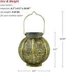 Moroccan Garden Solar Lanterns, {Set of 2} Bohemian Landscape Solar Lights Outdoor Waterproof for Yard Pathway Patio Tree Table Decor (Bronze) by GreenHaven Gardens
