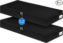 Under Bed Storage Containers, Low Profile Underbed Storage Bin 4.5 Inches Tall Clothes Storage Organizer With Rigid Side & Bottom, Shallow Thin Under Couch Dresser Storage Dorm With Lid - 2Pcs Black by CozyNest Decor