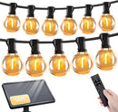 50ft Solar String Lights with Remote, 25+1 LED Bulbs Patio Lights Outdoor Waterproof, G40 Dimmable Deck Lights for Outside Garden Fence Backyard Decor by GreenHaven Gardens
