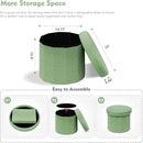 B FSOBEIIALEO Storage Ottoman Cube, Round Ottomans with Storage Foot Stool Footrest for Lving Room, Boucle Ottoman Seat for Dorm Room,Faux Teddy Fur, Green 15"x15"x15" by CozyNest Decor