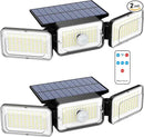 Solar Lights Outdoor Waterproof, Motion Sensor & Flood Outdoor Lights with Remote Control, 4 Adjustable Modes, 3000LM & 218 LED, High-Energy-Density Solar Panel-Monocrystalline Technology, 2 Pack by GreenHaven Gardens
