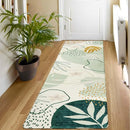 Lahome Green Runner Rugs for Hallway 2x8 Non-Slip Washable Kitchen Rugs Lightweight Low-Pile Throw Laundry Runner Rug, Boho Botanical Print Soft Indoor Carpet Runner for Entryway Bedroom Bathroom by TinyTreasures Baby Boutique