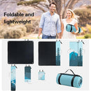 PY SUPER MODE Extra Large Waterproof Picnic Blankets 83x79 Inches - 5 Layer Outdoor Picnic Mat for Beach Camping Park Lawn, Windproof Anchor System with Stakes, Foldable Blue&Brown by TinyTreasures Baby Boutique