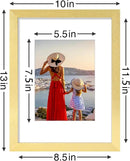 Vittanly 9x12 Picture Frames Set of 9, Shatter Resistant Plexiglass, Display 6x8 Pictures with Mat or 9x12 without Mat, Photo Frames for Wall or Tabletop, Engineered Wood, Gold by CozyNest Decor