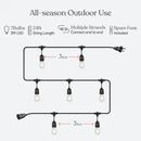 Brightech Ambience Pro - Waterproof LED Outdoor String Lights - 7 Hanging, Dimmable 2W Vintage Edison Bulbs - 24 Ft Commercial Grade Patio Lights Create Cafe Ambience in Your Backyard by GreenHaven Gardens